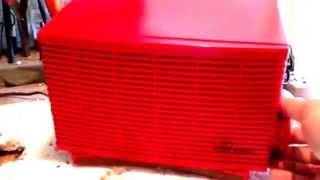 WILD CHERRY Retro Jetsons Vintage 1955 Sylvania Model 1102 AM Tube Radio With Speakerphone!