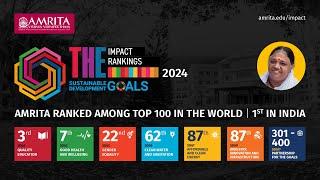 Amrita Ranked Among Top 100 in the World | 1st in India | Amrita Vishwa Vidyapeetham