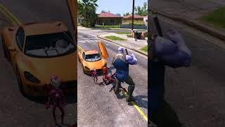 GTA V : Iron Man Son's Heroic Rescue of Spider Man from Thanos #shorts