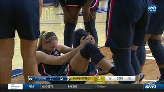  Paige Bueckers KNEE INJURY SCARE, Geno Auriemma STOPS HER From Checking Back In | #8 UConn Huskies