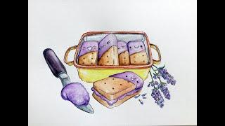 Kyoodoz Presents: How To Draw Kawaii (かわいい | 可愛い) Lavender Shortbread Cookies | (Step by Step Easy)