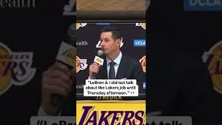 JJ Redick says he and LeBron only spoke on the coaching job AFTER he was offered it (via @Lakers)