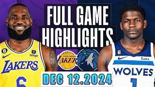 Los Angeles Lakers VS Minnesota Timberwolves Full Game Dec 12,2024 NBA Cup 2024-25