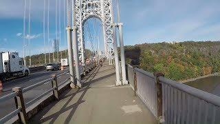 Cycling George Washington Bridge North Sidewalk from NYC to Fort Lee, NJ