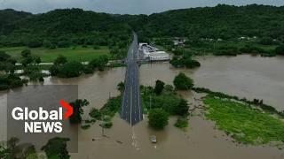 Hurricane Ernesto: Drone video shows scale of flooding in Puerto Rico