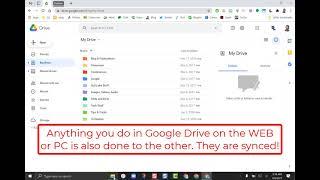 PC and Web Google Drive Sync Video