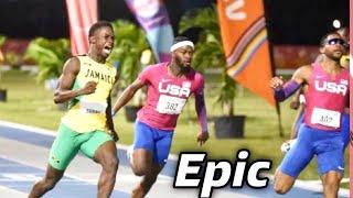 Wow! Ackeem Blake Battles Noah Lyles In Epic 100m|| USATF Bermuda Games 2023