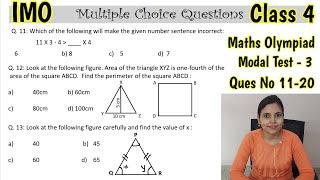 Olympiad Exam for Class 4 Maths 2023 | Model Test 3 (Ques no 11-20) | Maths Olympiad for Class 4