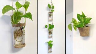 How to make transparent hanging pot | DIY hanging pot | Wall hanging planters | DIY gardening ideas