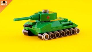 Lego T34/85 Soviet USSR WW2 Tank Mini Vehicles (Tutorial)