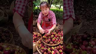 Enjoy Delicious Juicy Mangosteen Fruit | Amazing Mangosteen Fruit #shorts #youtubeshorts