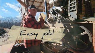 Timberking sawmill drive belt change out