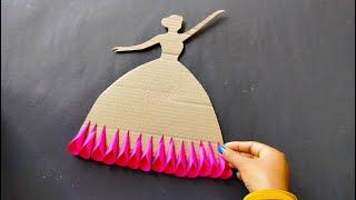 Simple doll wall hanging craft using cardboard and colour paper|| diy wall decor