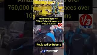 Amzon loosing jobs  #life #lifelessons #youtubeshorts #robots #human#telugu#news#v3news#v3newslive