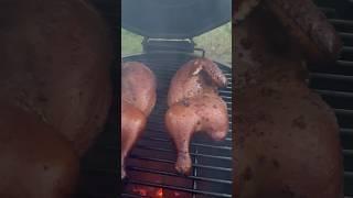 Perfect smoked chicken on my Oklahoma Joe Bronco Barrel Smoker #barrel #smoker #chicken #bbqchicken