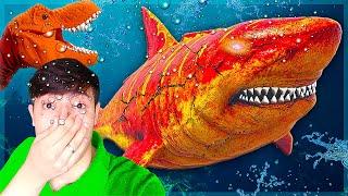 O VULCÂNICO MEGALODON QUER ME PEGAR! RICHARD E REX ARK!