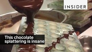 This chocolate splattering is extreme