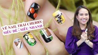 Học vẽ nail trái Cherry bằng cọ nét Gel siêu dễ – Pang Mỹ Nguyên | KellyPang Nail