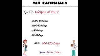 MLT MCQ -6  Lab Technician Exam Question Answer   Hematology MCQ  MLT Government exams 2022  MLT