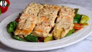 Pan fried salmon with creamy garlic sauce | Salmon Recipe |How to make Salmon | Garlic butter salmon