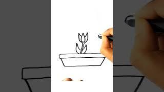 How to draw a flower pot #jayasmita #short