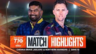 2024 Abu Dhabi T10 I Match 10 Highlights: Chennai Brave Jaguars vs Northern Warriors | Season 8