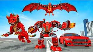 Lion Robot Car Game 2021 - Flying Bat Robot Game - Android Gameplay