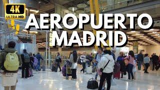 AEROPUERTO Adolfo Suárez Madrid-Barajas  4K Walking Tour 2024 uno de los mejores del mundo【parte1】