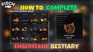 How to Complete EMBERREACH Bestiary 100% in Roblox Fisch Second Sea!