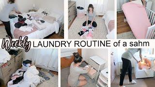 STAY AT HOME MOM WEEKLY LAUNDRY ROUTINE | ALL DAY LAUNDRY MOTIVATION | LAUNDRY FOLDING MOTIVATION