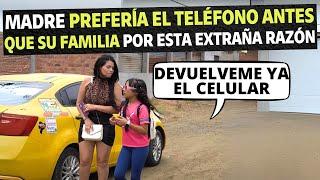 Madre prefería el teléfono antes que su familia por esta extraña razon.