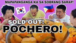 KOREAN FAMILY tried POCHERO | SOLD OUT | MAPAPANGANGA SA SOBRANG SARAP! | Filipino food