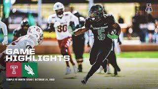 Game Highlights: North Texas 45, Temple 14 Football (October 14, 2023)