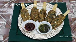 Egg Potatoes Stick Kebab @Rubina Ansari kitchen