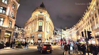 London Christmas Eve Night Walking Tour - Immersive Sound 4K