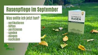 Rasenpflege im September | Was kann man jetzt tun? Nachsäen vertikutieren aerifizieren sanden düngen