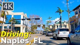 [4K] Driving in Naples Florida, Third Street South, Fifth Avenue, October 2022