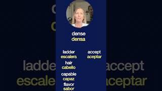 Cómo se Dice: "denso" "escalera" "capaz" "sabor" "aceptar" "llave" "molestar" "inmediato" en inglés?