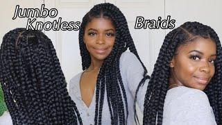 Jumbo Knotless Box Braids | How To | Step By Step | Parting