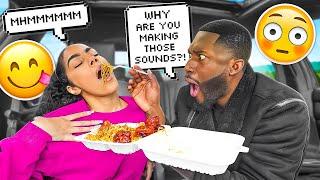 Making LOVE SOUNDS While Eating PRANK On Fiance! *GONE RIGHT*