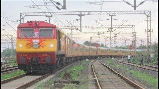 KYN WDP3A 15535 accelerates with 15 coach Tejas Express