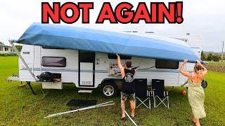 Don't let this happen to you! // caravanning in school holidays...