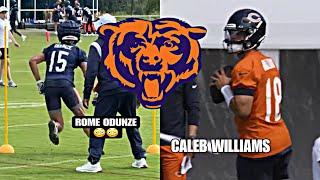 Caleb Williams GAINING CHEMISTRY with Offense @ Chicago Bears Training Camp + “ROOKIE” Rome Odunze