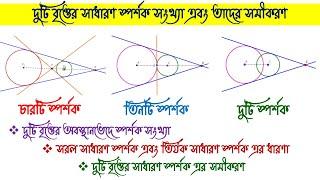 দুটি বৃত্তের সাধারণ স্পর্শক সংখ্যা এবং তাদের সমীকরণ | Equation of Common Tangent | HSC