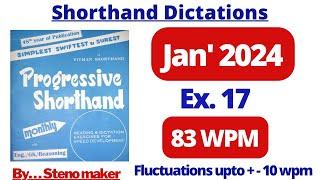 #17 #January 2024 Progressive magazine #83 wpm English shorthand dictation #ssc steno dictation