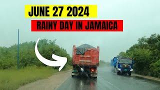 DRIVING IN HEAVY RAIN IN JAMAICA FROM MANDEVILLE MANCHESTER  TO ST.ELIZABETH