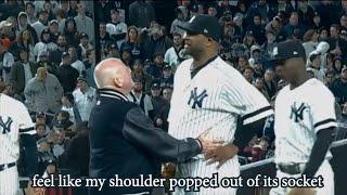 CC Sabathia dislocates his shoulder and tries to stay in the game, a breakdown