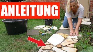 So EINFACH Natursteinplatten verlegen im Garten / MrHandwerk