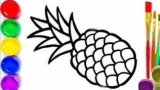 Bolalar uchun ananas rasmini chizish/Drawing a pineapple for kids