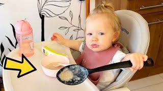 TODDLER EATS BREAKFAST WITH LADLE  [LIVING IN POLAND] 2023